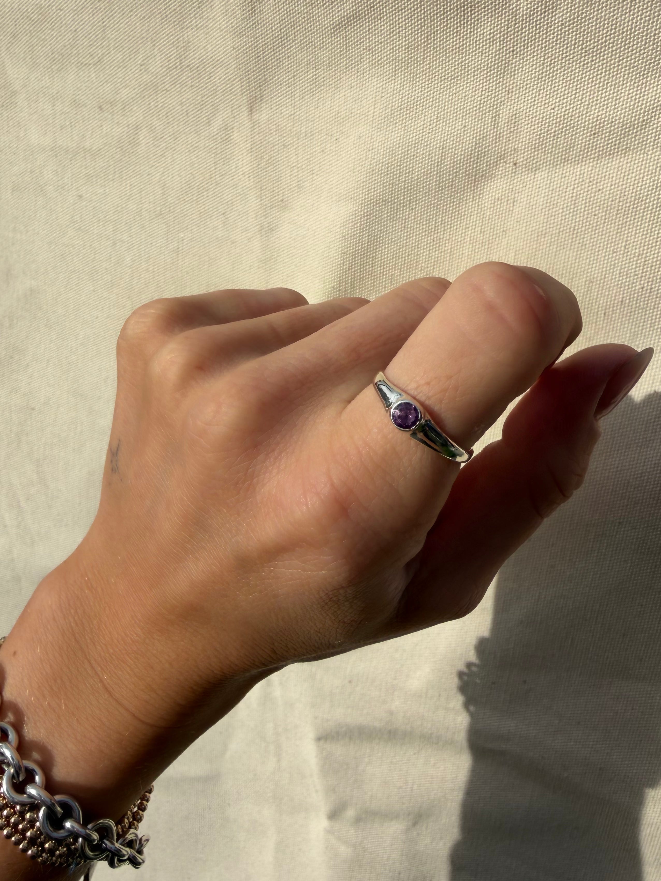 Something Bezeled Gemstone Ring (4 mm stone)