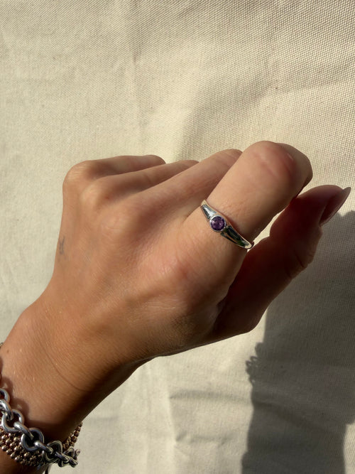 Something Bezeled Gemstone Ring (4 mm stone)